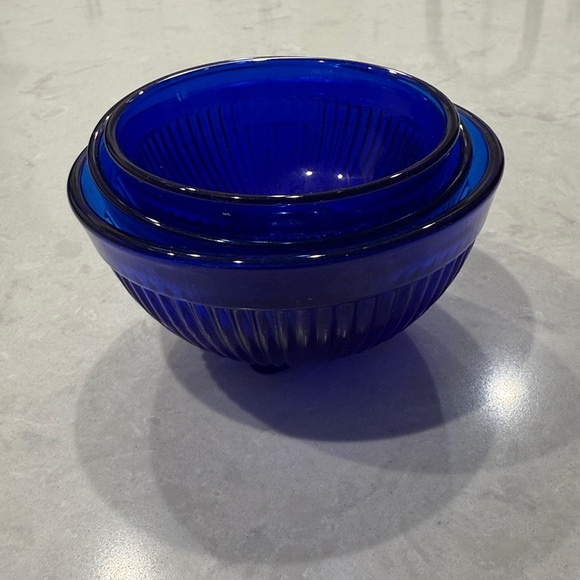 Vintage Stacey Marie Cobalt Blue Child’s Mixing Bowl Set - Picture 3 of 7